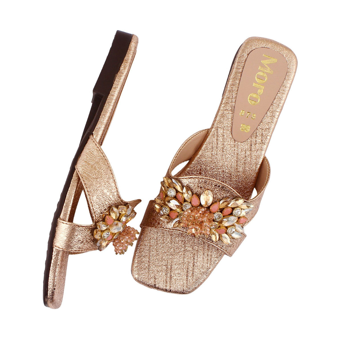 Rose Gold Crystal Flat