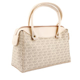 Cream Monogram Satchel Handbag