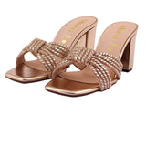Rhinestone Strap Heel