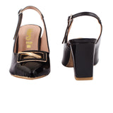 Black Patent Buckle Heel