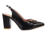 Black Patent Buckle Heel