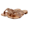Bronze Rhinestone Criss-Cross Flat