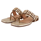 Gold Studded Toe-Ring Flat