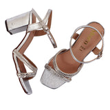 Silver Double Strap Heel