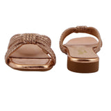 Bronze Rhinestone Criss-Cross Flat