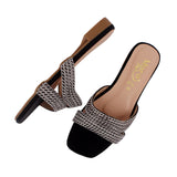 Black Woven Pattern Flat FL1001