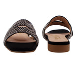 Black Woven Pattern Flat FL1001