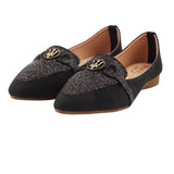 Black Textured Crest Pump
