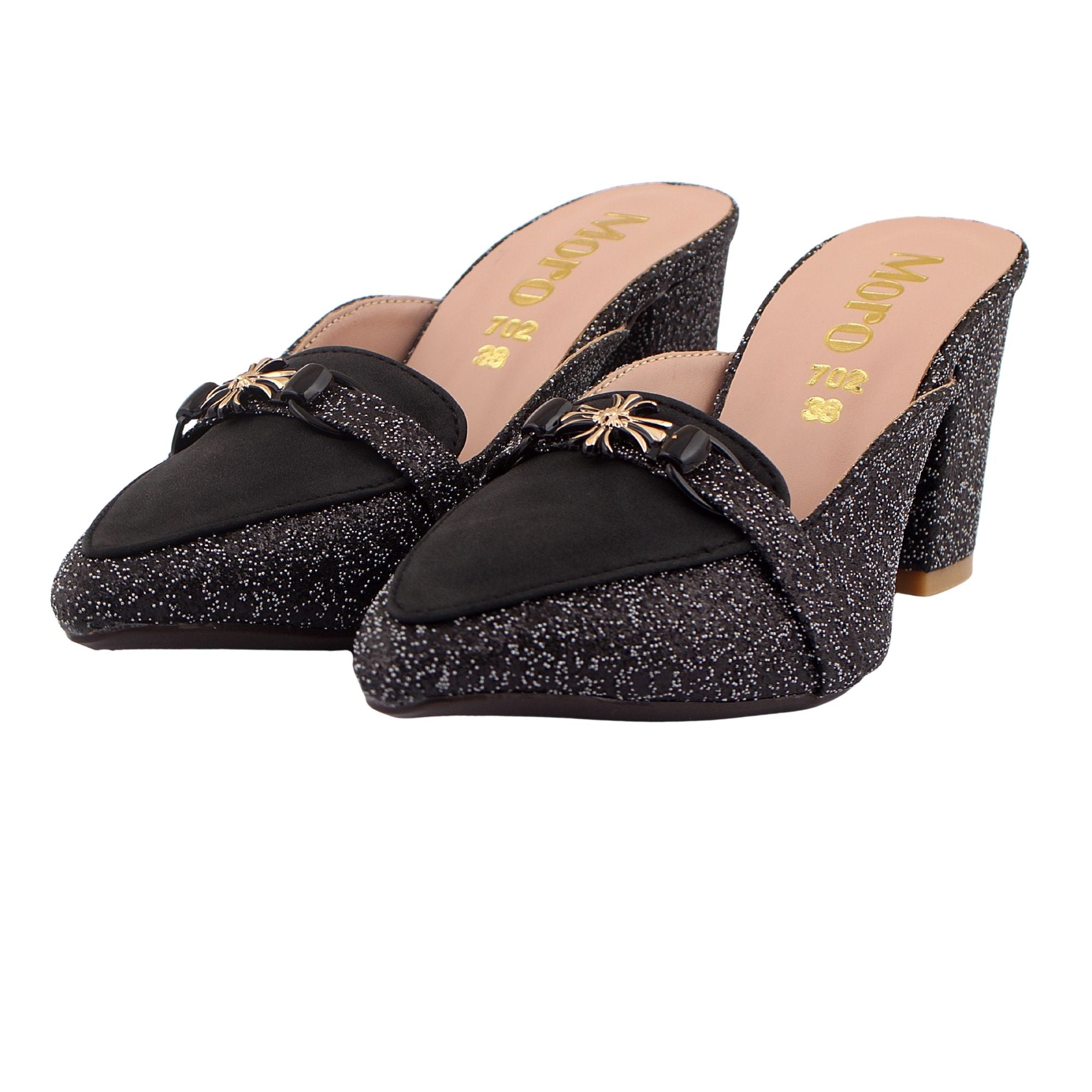 Black Chain Pointed Heel