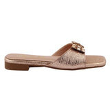 Peach Beaded Wide Strap Flat FL 1002