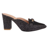 Black Chain Pointed Heel