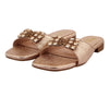 Peach Beaded Wide Strap Flat FL 1002