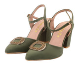 Olive Green Buckle Heel
