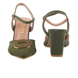 Olive Green Buckle Heel