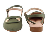 Olive Green Buckle Flat