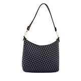 Navy Woven Pattern Shoulder Bag