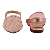 Peach Mesh Pointed Slingback Flat