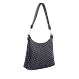 Navy Woven Pattern Shoulder Bag