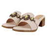 Beige Stone Embellished Heel