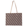 Printed Geometric Monogram Tote Bag
