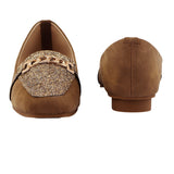 Tan Chain Accent Loafer Pump