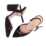 Black Suede Slingback Heel
