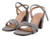 Grey Criss-Cross Strap Heel