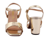 Metallic Gold Ankle Strap Heel