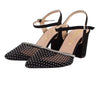 Black Studded Mesh Slingback Heel