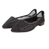 Black Studded Mesh Ballerina Flat