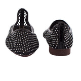 Black Studded Mesh Ballerina Flat
