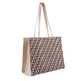 Printed Geometric Monogram Tote Bag